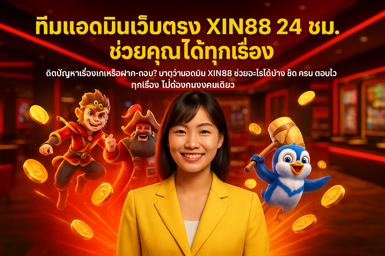 ทีมแอดมินเว็บตรง XIN88 24 ชม. ช่วยคุณได้ทุกเรื่อง
